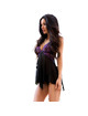 chilirose - cr 4074 babydoll violeta negro s/m