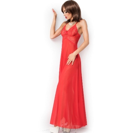 chilirose - cr 3883 babydoll long red s/m