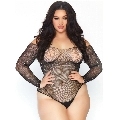 leg avenue - crystalized fishnet bodystocking 1x-2x