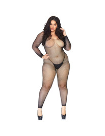 leg avenue - bodystocking en red con brillante 1x-2x