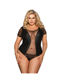 subblime - queen plus fetish short sleeve teddy