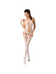 Passion - woman bs054 white bodystocking one size