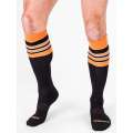Meias de Futebol Altas Barcode Preto Laranja