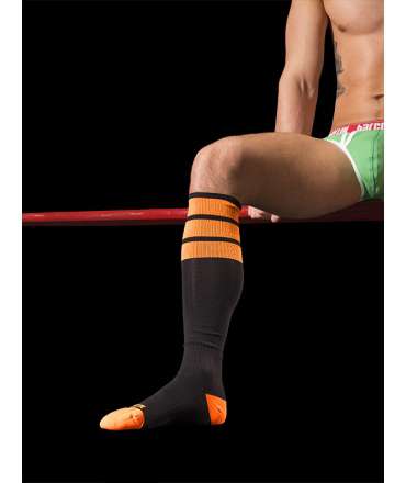 Socks Barcode Neon Black Orange 134002