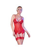 chilirose - cr 4415 set corset rojo s/m
