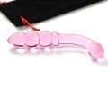 Dildo Vidro Rosa com Estimulador de Ponto G