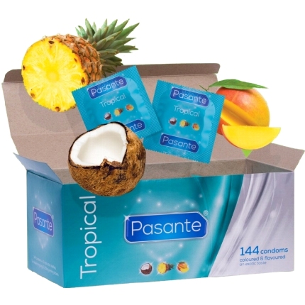pasante - condoms tropical flavors 144 units