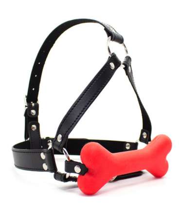 Gag with Bone in Red with Buckle 334006