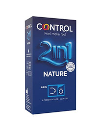 control - duo natura 2-1 preservativo + gel 6 uds