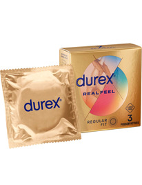 durex - real feel preservativos 3 unidades