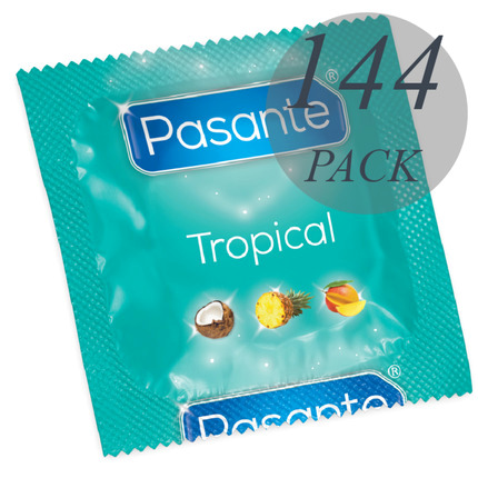 pasante - preservativos sabores tropical bolsa 144 unidades