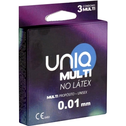 uniq - multi latex free condoms 3 units