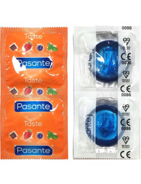 pasante - condoms flavor blueberry bag 144 units