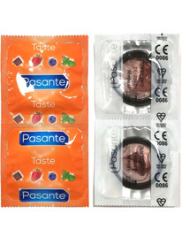 pasante - condoms flavor chocolate temptation bag 144 units