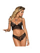 subblime - set bra and panties set black s/m