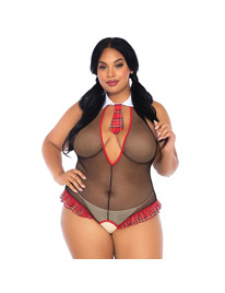 leg avenue - schoolgirl crothless fitness teddy plus size