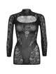 leg avenue - mini dress with lace long sleeve black