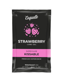 coquette cosmetics - strawberry water based kissable lubricant pocket 10 ml
