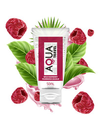 aqua travel - wild raspberry flavour waterbased lubricant - 50 ml