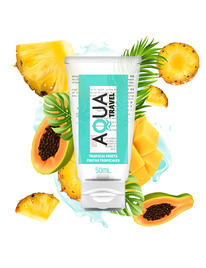 aqua travel - lubricante base agua sabor frutas tropicales - 50 ml