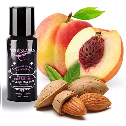 voulez-vous - massage oil sensual - sweet almonds peach 30 ml