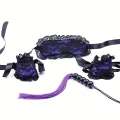 Kit Bondage 3 piezas en encaje morado