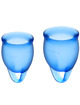 satisfyer - feel confident menstrual cup dark blue 15 + 20 ml