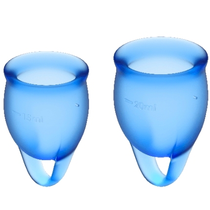 2x Copo Menstrual Satisfyer Feel Confident Azul