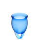 satisfyer - feel confident menstrual cup dark blue 15 + 20 ml