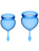 satisfyer - feel good menstrual cup dark blue 15 + 20 ml