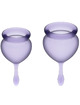satisfyer - feel good menstrual cup dark blue 15 + 20 ml