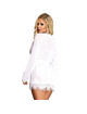 Subblime - babydoll white long sleeved and fringed s/m