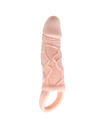 Manga para Pénis Baile com vibração e Cockring Bege 13.5 cm