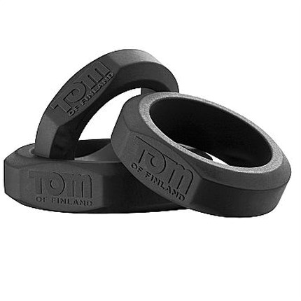 tom of finland - 3 piece silicone cock ring set