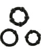 Cockrings Seven Creations Conjunto 3 Tamanhos Pretos