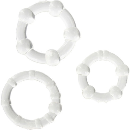 seven creations - juego tres anillos pene transparente
