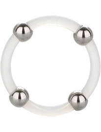california exotics - anillo de silicona con cuentas de acero talla l