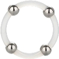 california exotics - anillo de silicona con cuentas de acero talla l