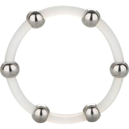 california exotics - steel beaded silicone ring xl