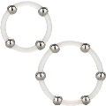 california exotics - kit de 2 uds anillo de silicona con cuentas de acero