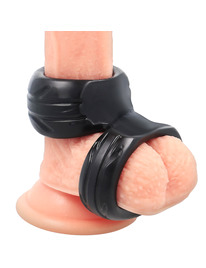 powering - super flexible and resistant double penis ring pr09 black