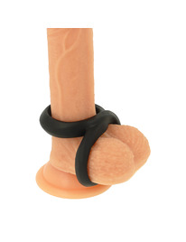 powering - super flexible y resistente anillo pene y testiculos pr12 negro