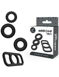 addicted toys - cock ring set 4 pieces