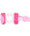 Cockring Vibratório com Língua e Estimulador de Clitóris Rosa,130013