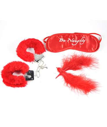 Set of Sale, Pênas and Cuffs with Fur Red 341010