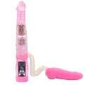 Vibrador Duplo Rosa 22 cm com Dildo Mini Extra