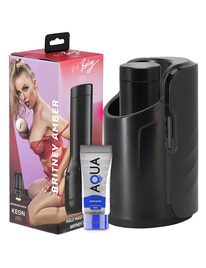 kiiroo - pack keon + feel britney amber + aqua quality lubricant 50 ml