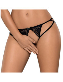obsessive - picantina thong black crotchless l/xl