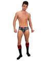 Jockstrap Barcode Backless Boot Camp Grey Green Red 126008