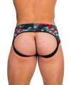 Jockstrap Barcode Backless Boot Camp Grey Green Red 126008